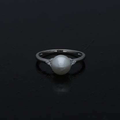 Sterling Silver 925 Moon Pearl Ring - FKJRNSL11011