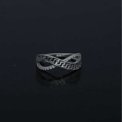 Sterling Silver 925 Interlaced Band Ring - FKJRNSL11014