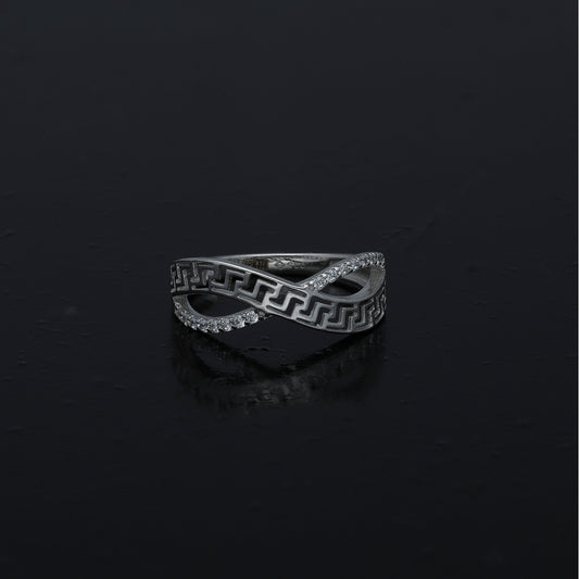 Sterling Silver 925 Interlaced Band Ring - FKJRNSL11014
