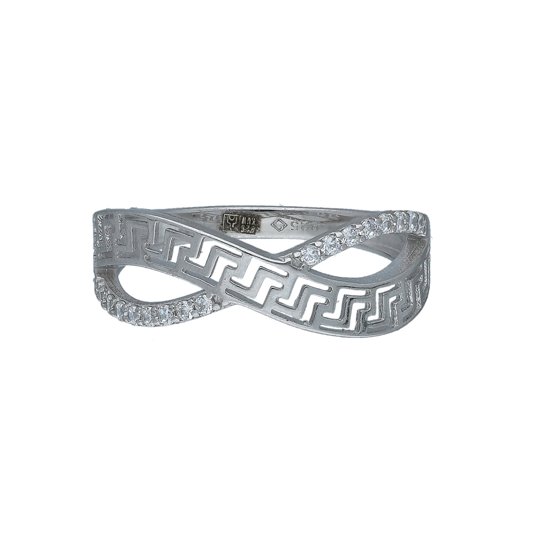 Sterling Silver 925 Interlaced Band Ring - FKJRNSL11014