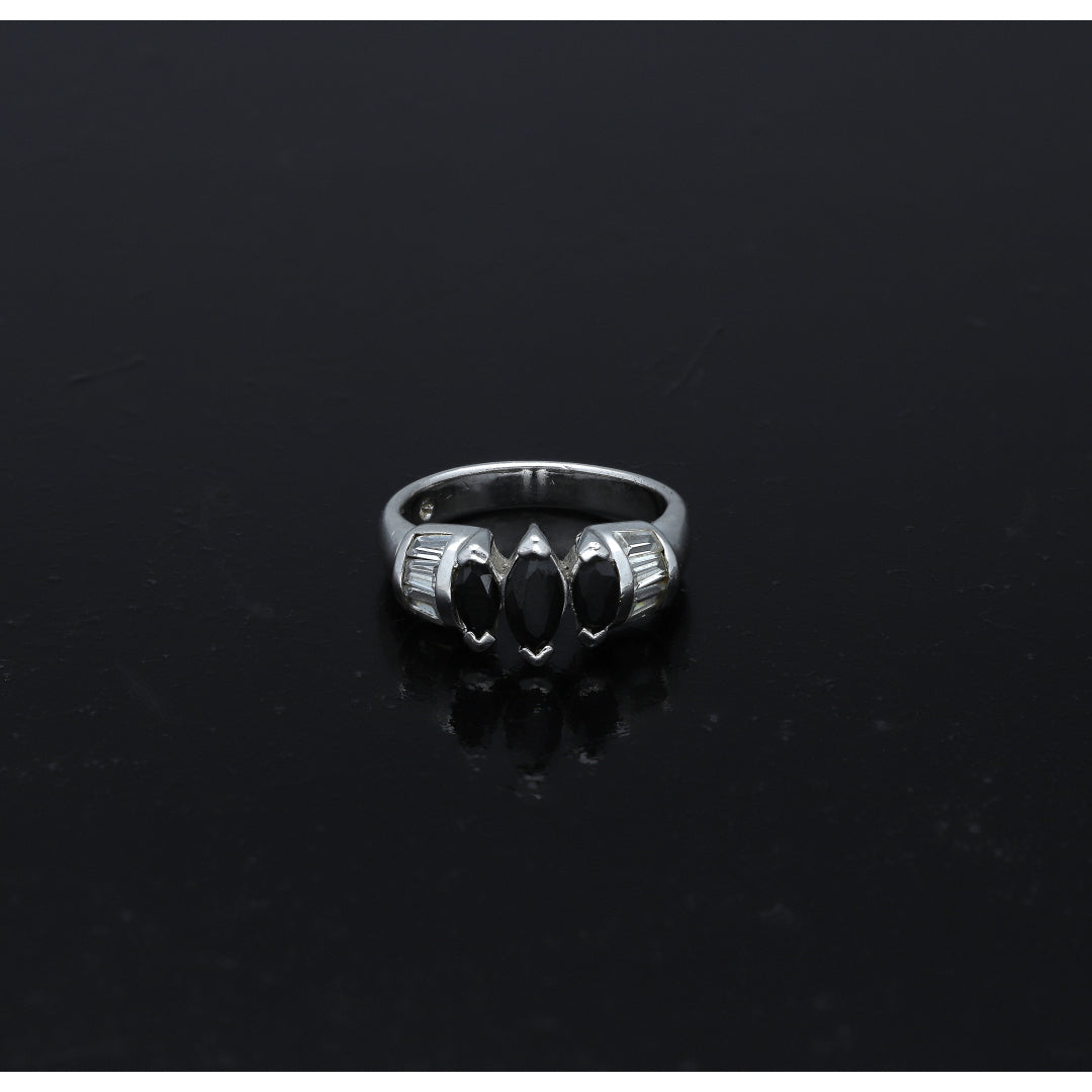 Sterling Silver 925 Triple Marquise Ring - FKJRNSL11020