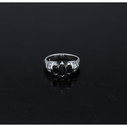 Sterling Silver 925 Triple Marquise Ring - FKJRNSL11020