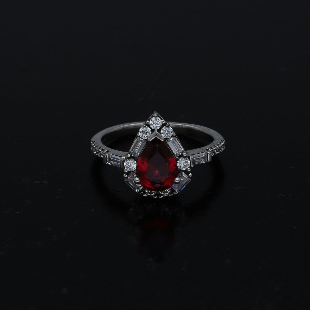 Sterling Silver 925 Pear Accent Ring - FKJRNSL11022