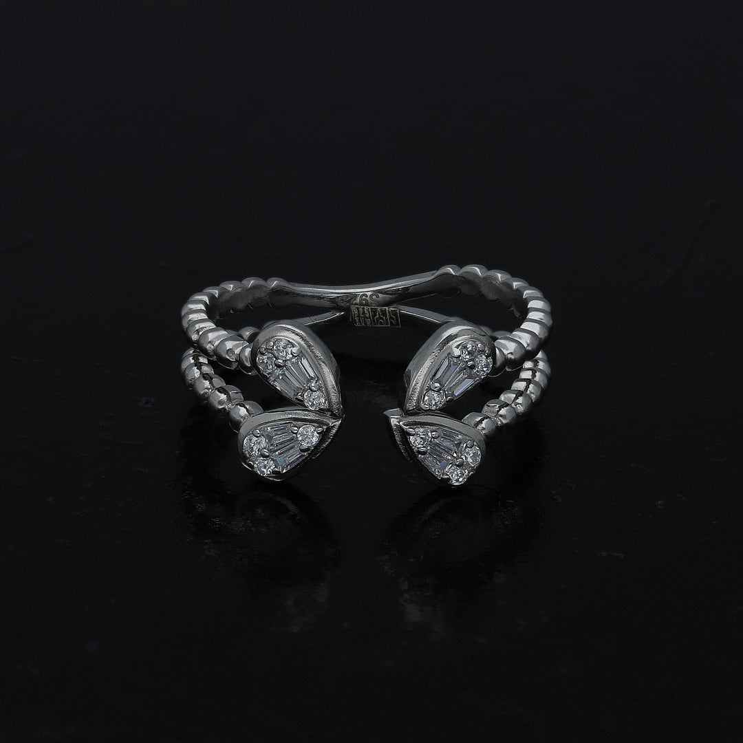 Sterling Silver 925 Braided Cuff Style Ring - FKJRNSL11023