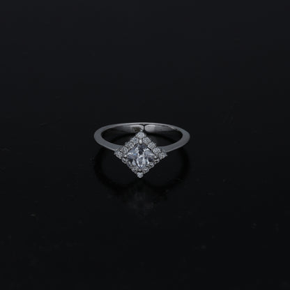 Sterling Silver 925 Square Statement Ring - FKJRNSL11024