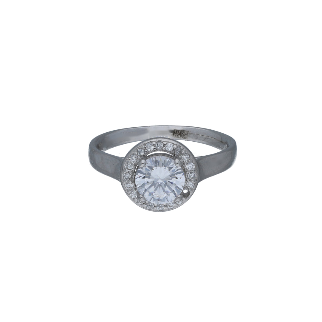 Sterling Silver 925 Luxe Round Ring - FKJRNSL11025