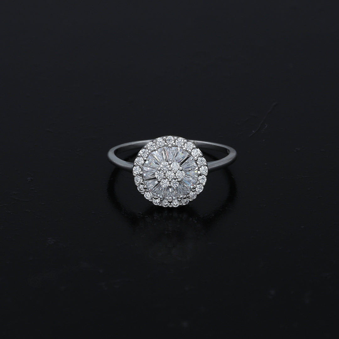 Sterling Silver 925 Circular Bloom Ring - FKJRNSL11030