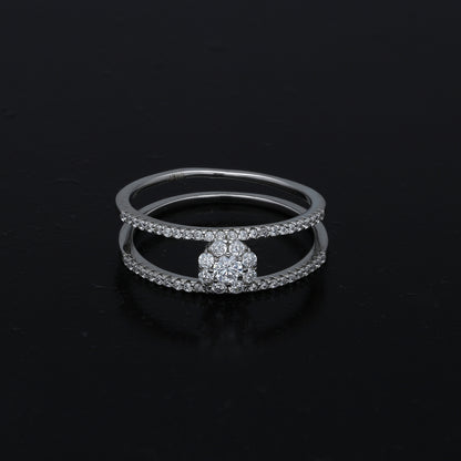 Sterling Silver 925 Split Band Ring - FKJRNSL11036