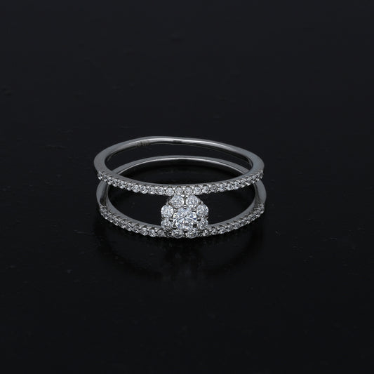 Sterling Silver 925 Split Band Ring - FKJRNSL11036