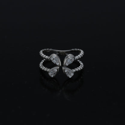 Sterling Silver 925 Butterfly Inspired Ring - FKJRNSL11045