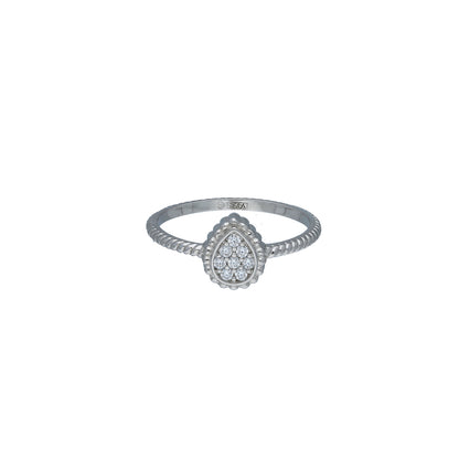 Sterling Silver 925 Pear Cluster Ring - FKJRNSL11050