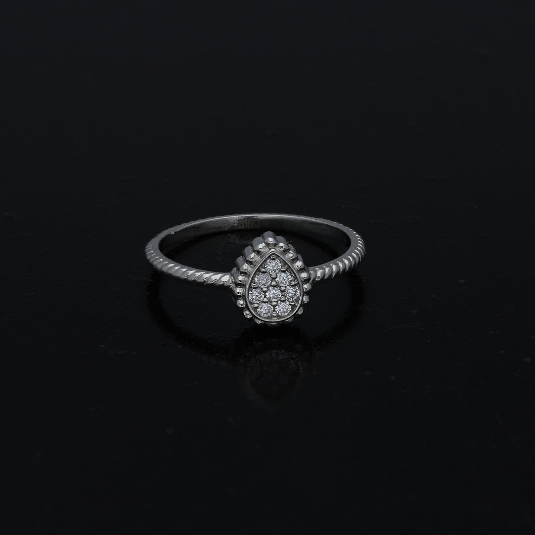 Sterling Silver 925 Pear Cluster Ring - FKJRNSL11050