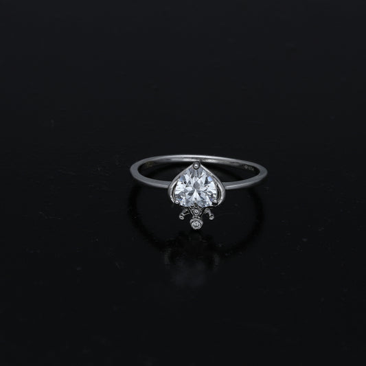 Sterling Silver 925 Crowned Heart Ring - FKJRNSL11051