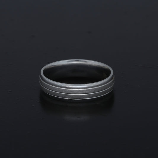 Sterling Silver 925 Brushed Band Ring - FKJRNSL11060