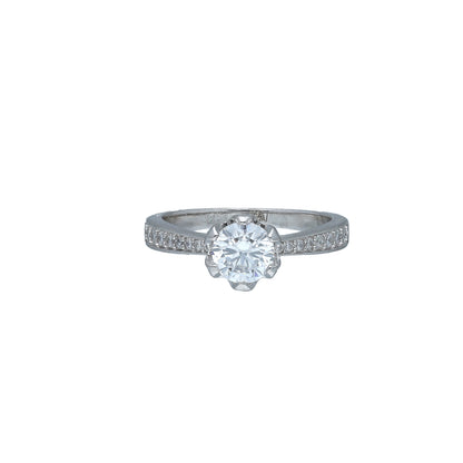 Sterling Silver 925 Classic Solitaire Ring - FKJRNSL11063