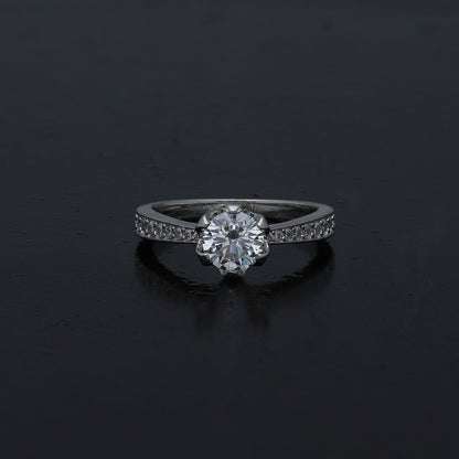 Sterling Silver 925 Classic Solitaire Ring - FKJRNSL11063