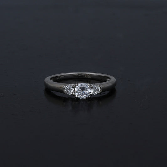 Sterling Silver 925 Trio Round Ring - FKJRNSL11064