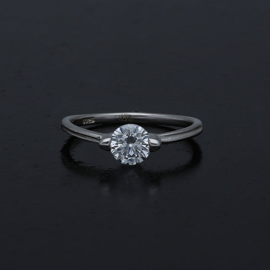 Sterling Silver 925 Solitaire Ring - FKJRNSL11066