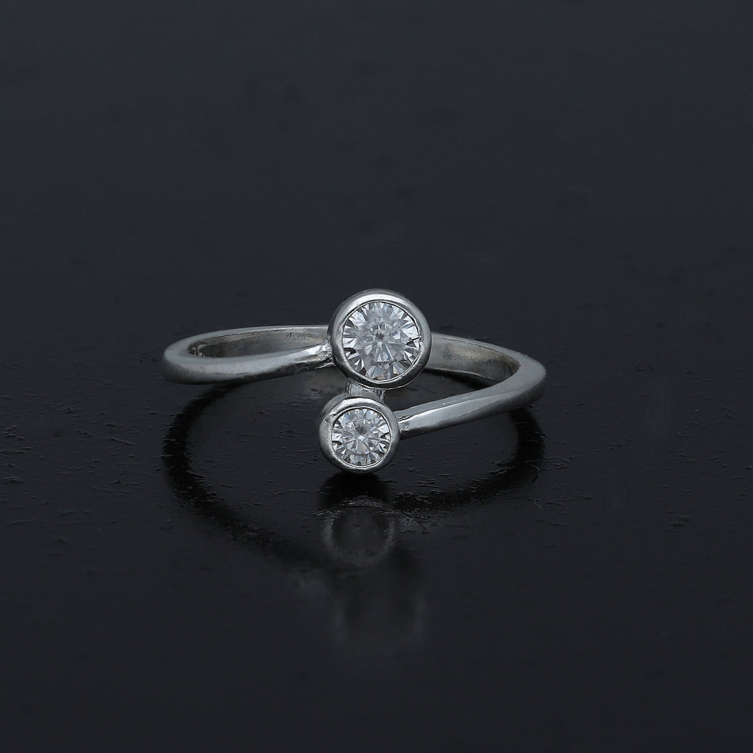 Sterling Silver 925 Wrap Bezel Ring - FKJRNSL11068