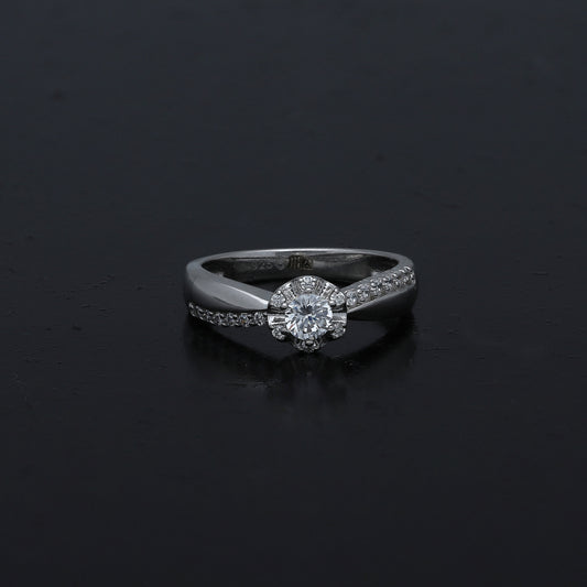 Sterling Silver 925 Cut Center Ring - FKJRNSL11072