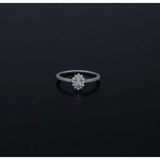 Sterling Silver 925 Floral Cluster Ring - FKJRNSL11078