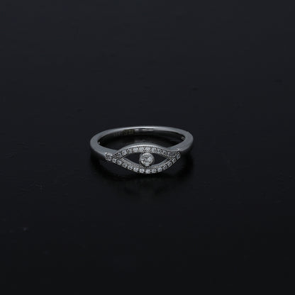 Sterling Silver 925 Eye Shaped Ring - FKJRNSL11079