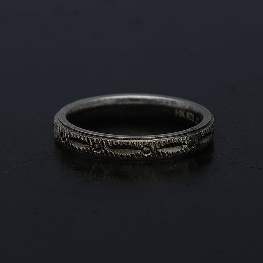 Sterling Silver 925 Rustic Finish Ring - FKJRNSL11082