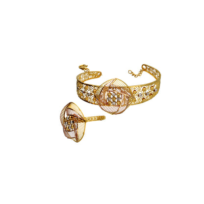 Gold Beaded Bangle Set 21KT - FKJSET21KM10104