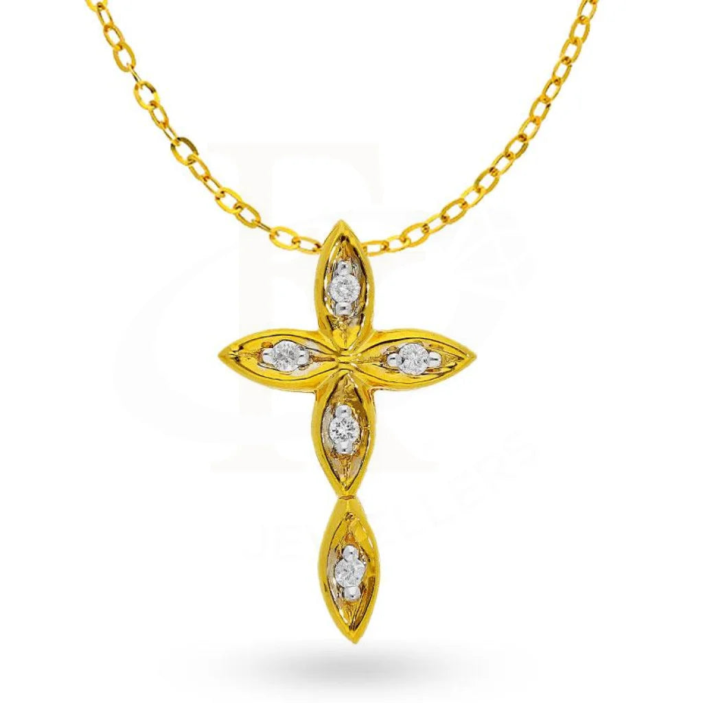 Diamond Cross Necklace In 18Kt Gold - Fkjnkl18K2010 Necklaces