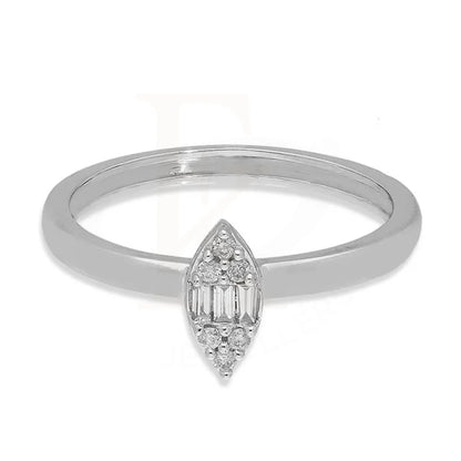 Diamond Emerald Cut Marquise Shaped Ring In 18Kt White Gold - Fkjrn18K3121 Rings