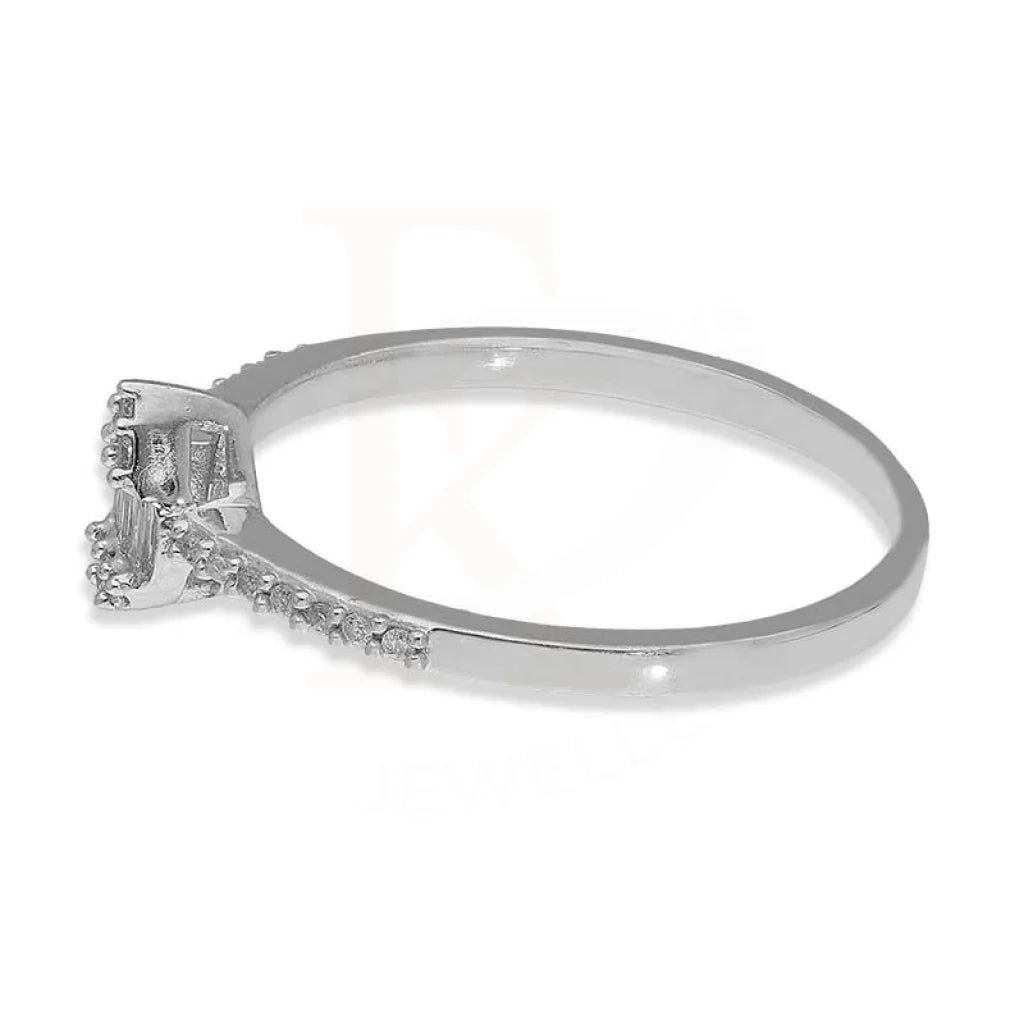 Diamond Emerald Cut Pear Shaped Ring In 18Kt White Gold - Fkjrn18K3118 Rings