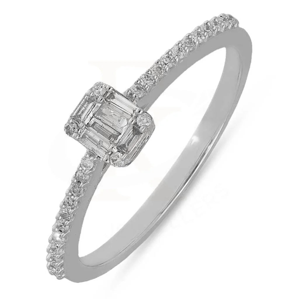 Diamond Emerald Cut Ring In 18Kt White Gold - Fkjrn18K3116 Rings