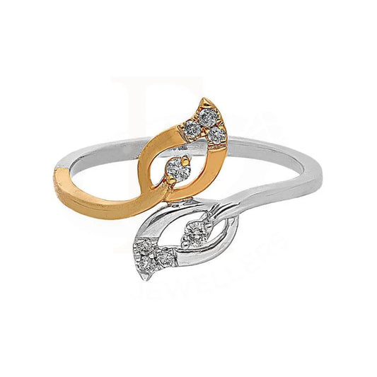 Diamond Leaf Shaped Ring In 18Kt White And Rose Gold - Fkjrn18K2148 Rings