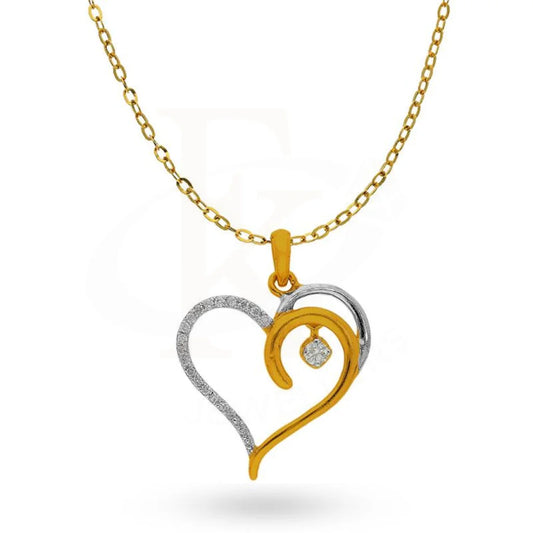 Diamond Necklace In Heart Shaped 18Kt Dual Tone Gold - Fkjnkl18K2005 Necklaces