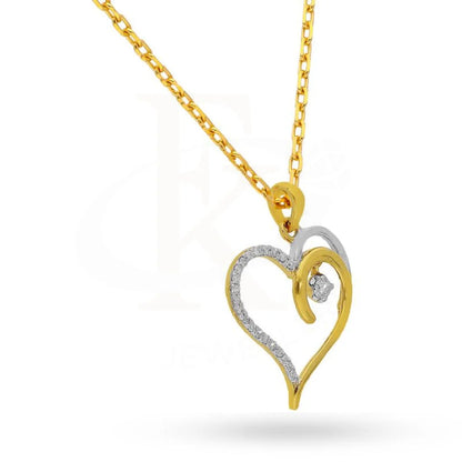 Diamond Necklace In Heart Shaped 18Kt Dual Tone Gold - Fkjnkl18K2005 Necklaces
