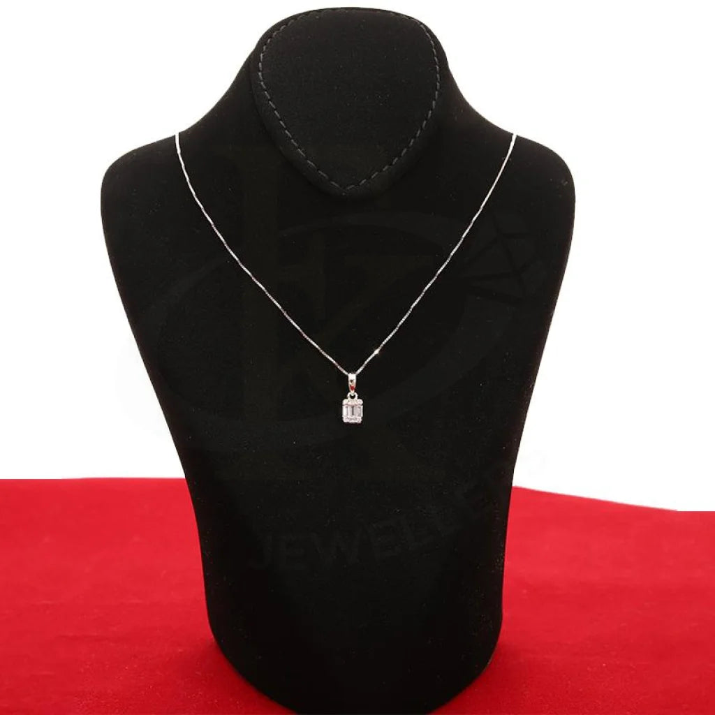 Diamond Necklace Square Shaped 18Kt White Gold - Fkjnkl18K2421 Necklaces