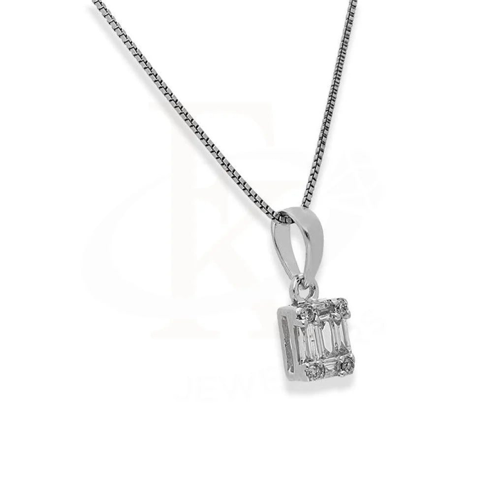 Diamond Necklace Square Shaped 18Kt White Gold - Fkjnkl18K2421 Necklaces