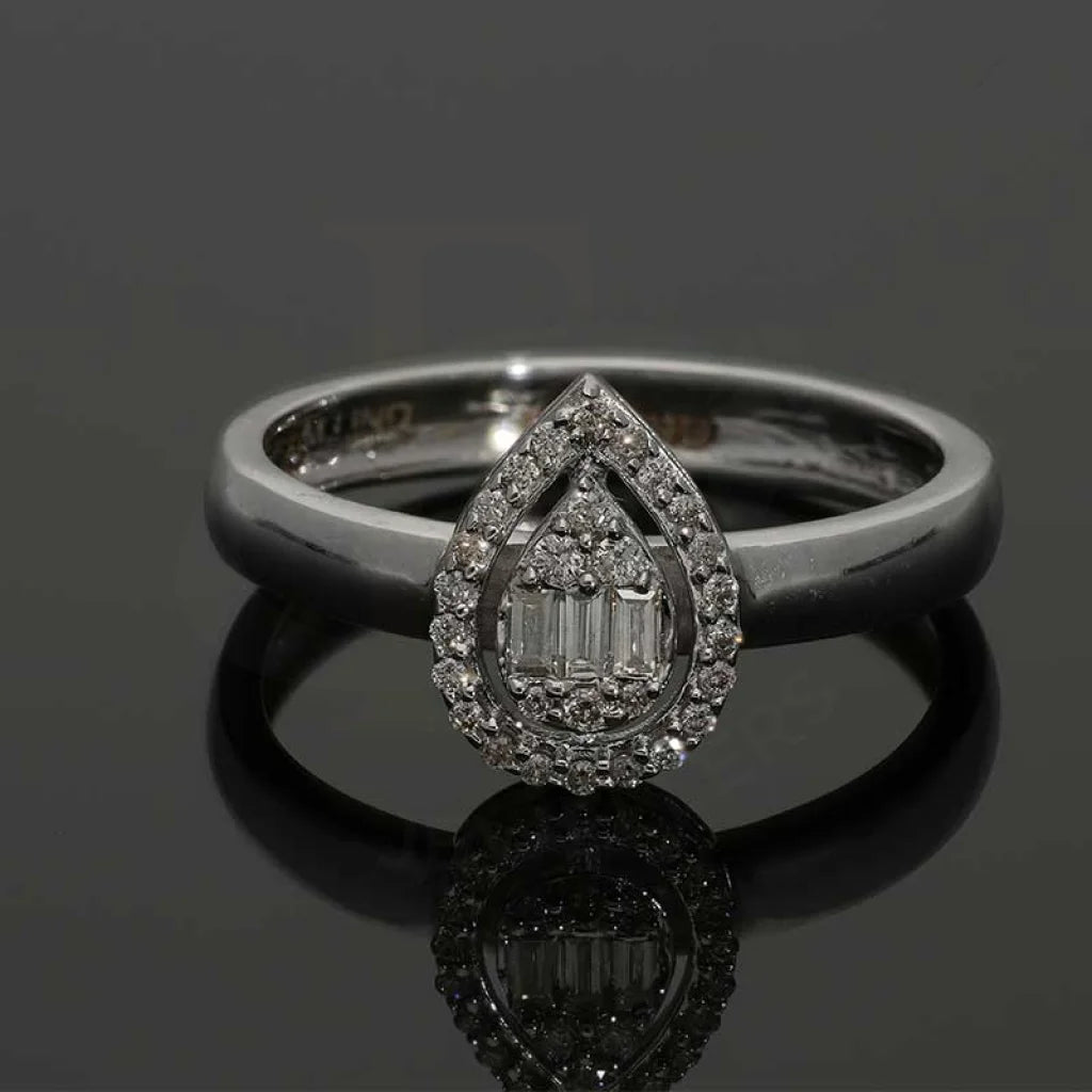 Diamond Pear Shaped Ring In 18Kt White Gold - Fkjrn18K3122 Rings