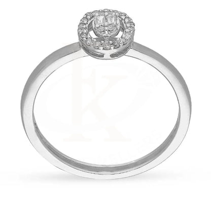 Diamond Round Cut Oval Shaped Ring In 18Kt White Gold - Fkjrn18K3120 Rings