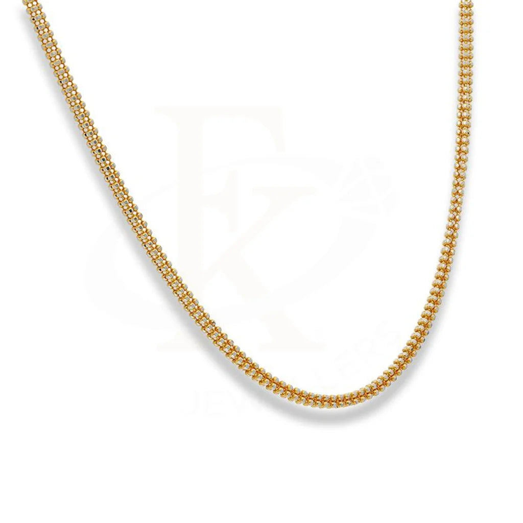 Dual Tone Gold 18 Inches Bead Chain In 22Kt - Fkjcn22K2193 Chains