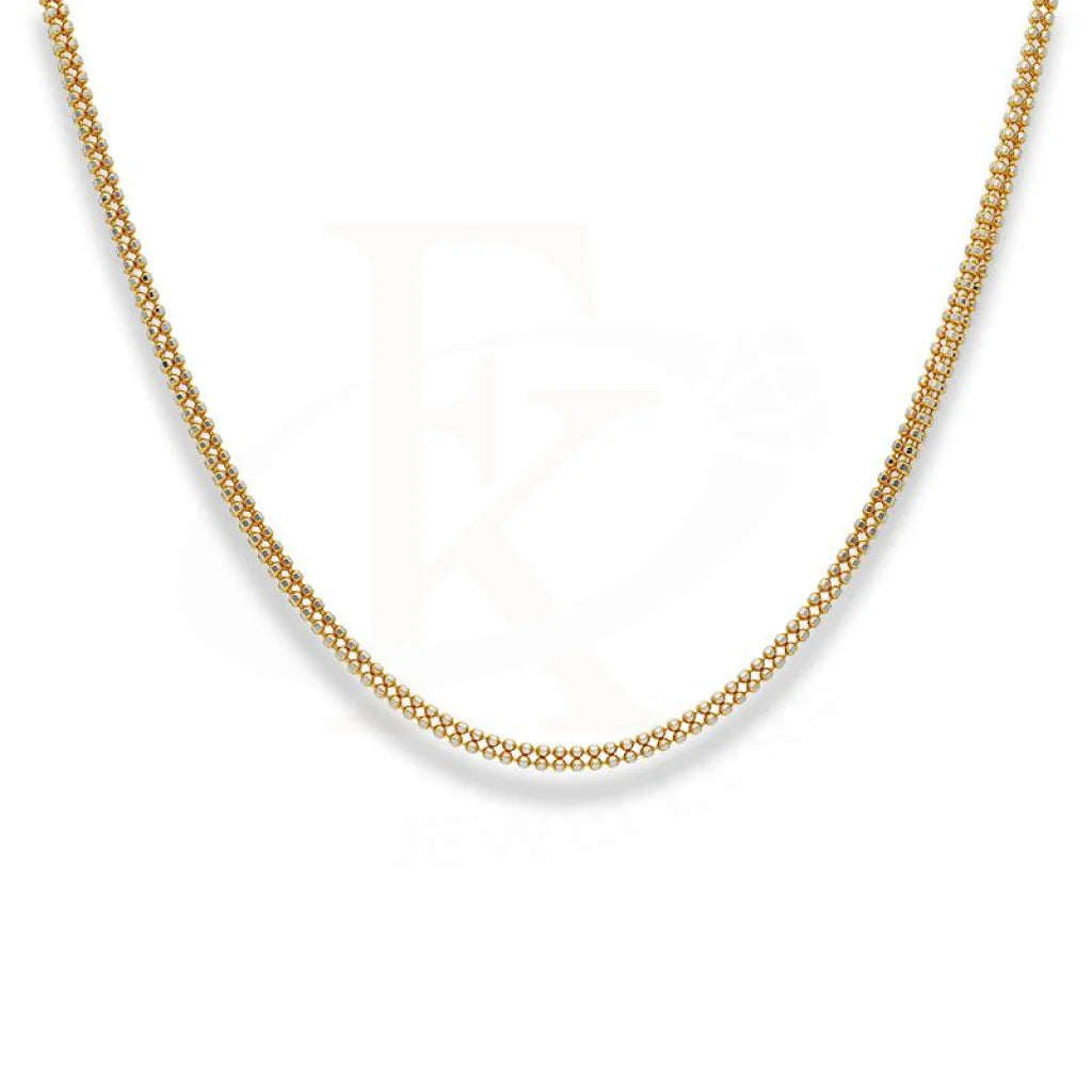 Dual Tone Gold 18 Inches Bead Chain In 22Kt - Fkjcn22K2193 Chains