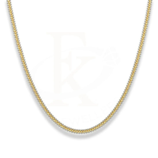 Dual Tone Gold 18 Inches Cable Link And Bead Necklace 22Kt - Fkjnkl22K2405 Necklaces