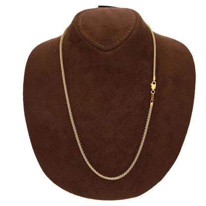 Dual Tone Gold 18 Inches Cable Link And Bead Necklace In 22Kt - Fkjnkl22K2409 Necklaces