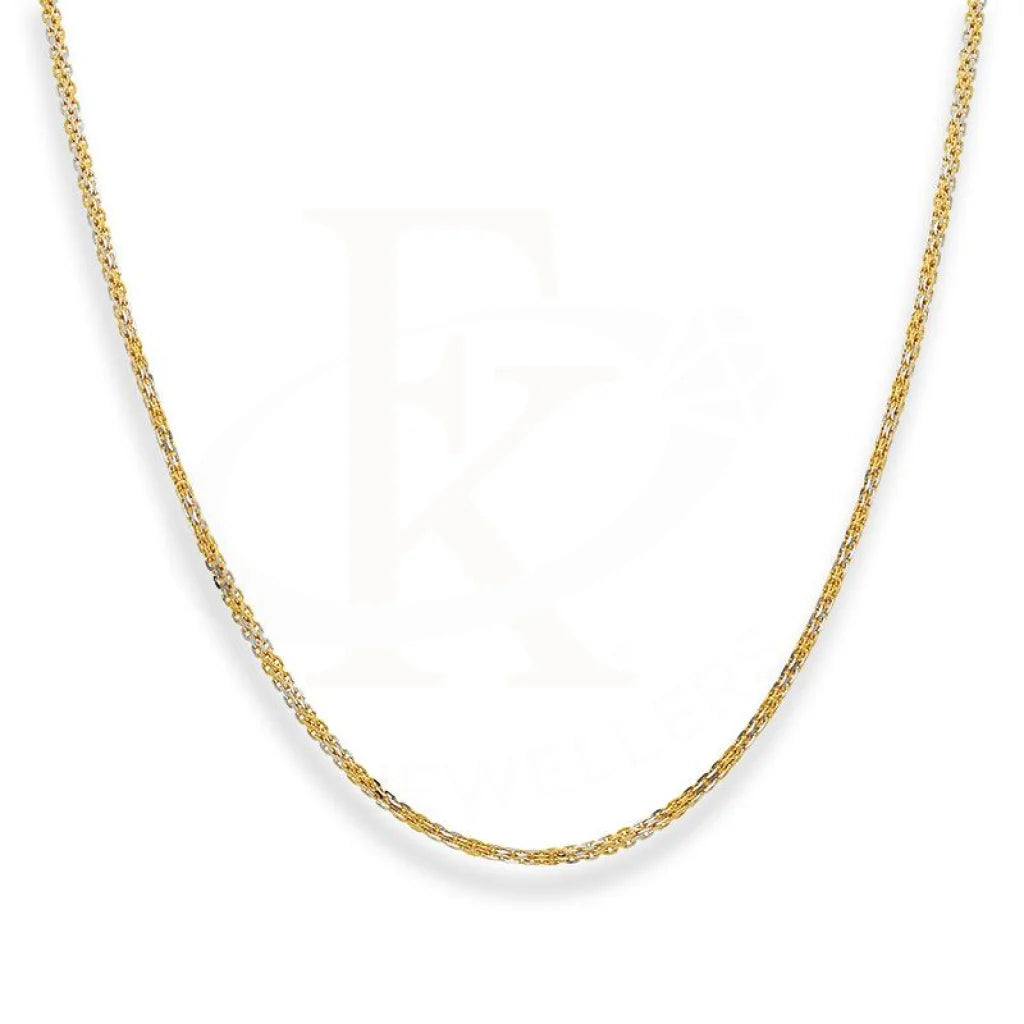 Dual Tone Gold 18 Inches Flat Chain 22Kt - Fkjcn22K2147 Chains