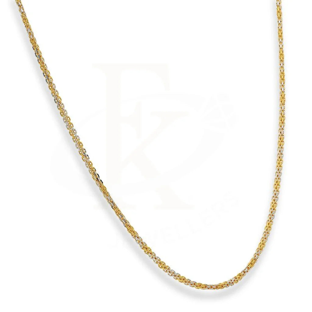 Dual Tone Gold 18 Inches Flat Chain 22Kt - Fkjcn22K2147 Chains