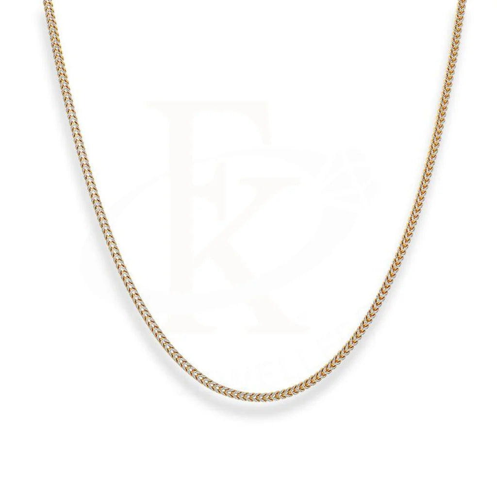 Dual Tone Gold 18 Inches Wheat Chain In 22Kt - Fkjcn22K2205 Chains