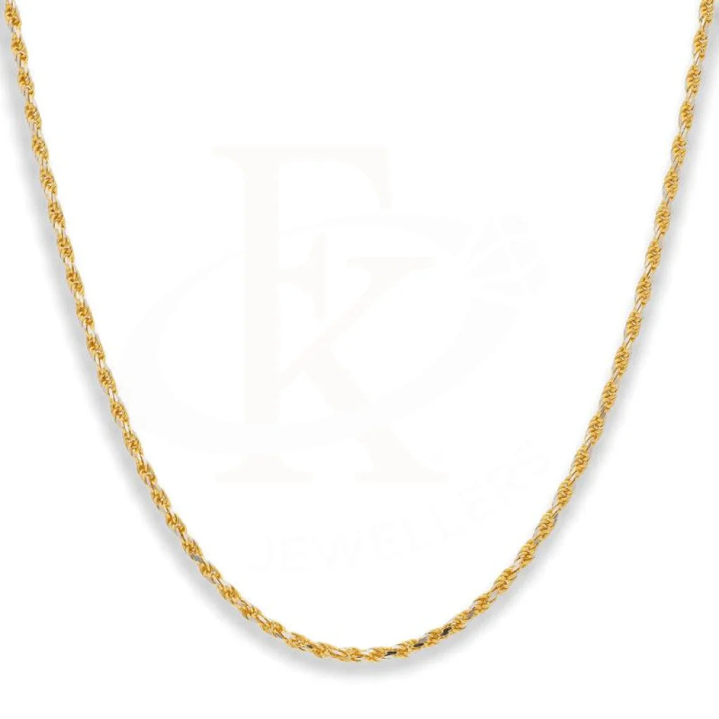 Dual Tone Gold Rope Chain In 22Kt - Fkjcn22K2158 Chains