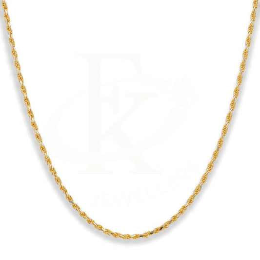 Dual Tone Gold Rope Chain In 22Kt - Fkjcn22K2158 Chains