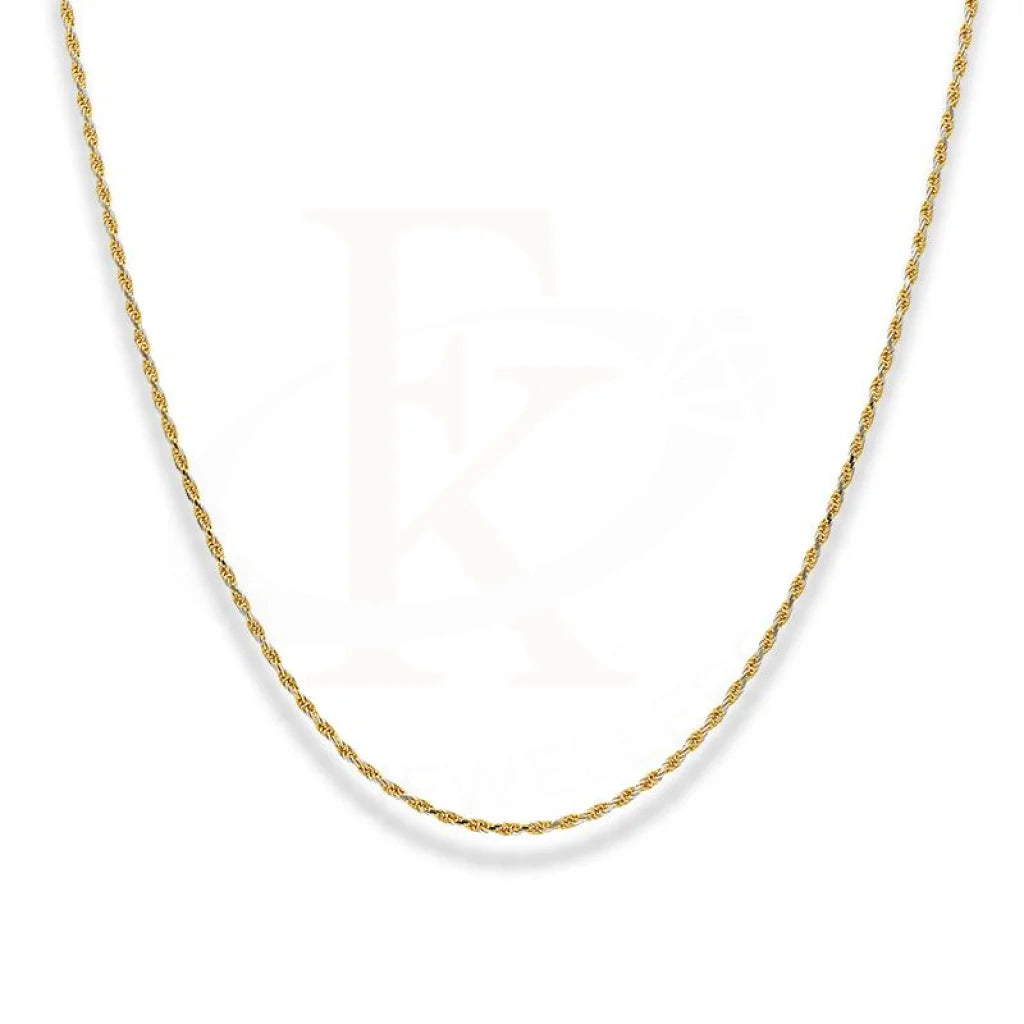 Dual Tone Gold 20 Inches Rope Chain In 22Kt - Fkjcn22K2158 Chains