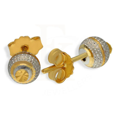 Dual Tone Gold Ball Stud Earrings 22Kt - Fkjern22K2827